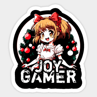 Kawaii Anime Girl Christmas Gamer Sticker